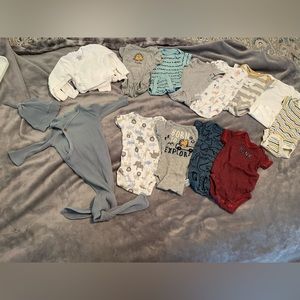 Lot of Newborn Size Baby Boy Clothing